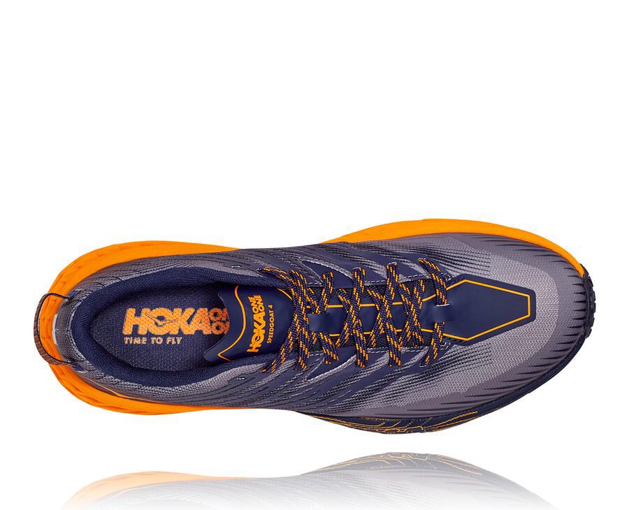 Hoka One One Trail Schoenen Heren - Speedgoat 4 - Blauw/Oranje - CV1359704